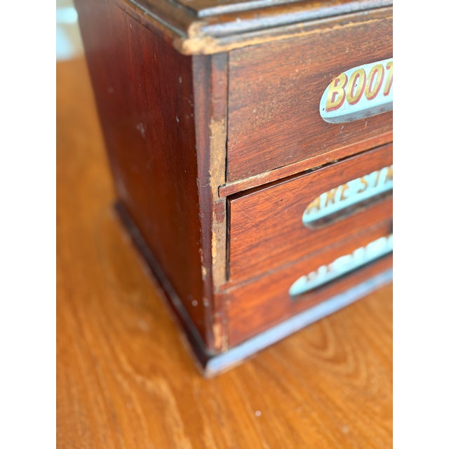 Antique Paton’s Boot & Shoe Lace Countertop Display Edwardian Era With Glass Signs For Sale - Image 14 of 18