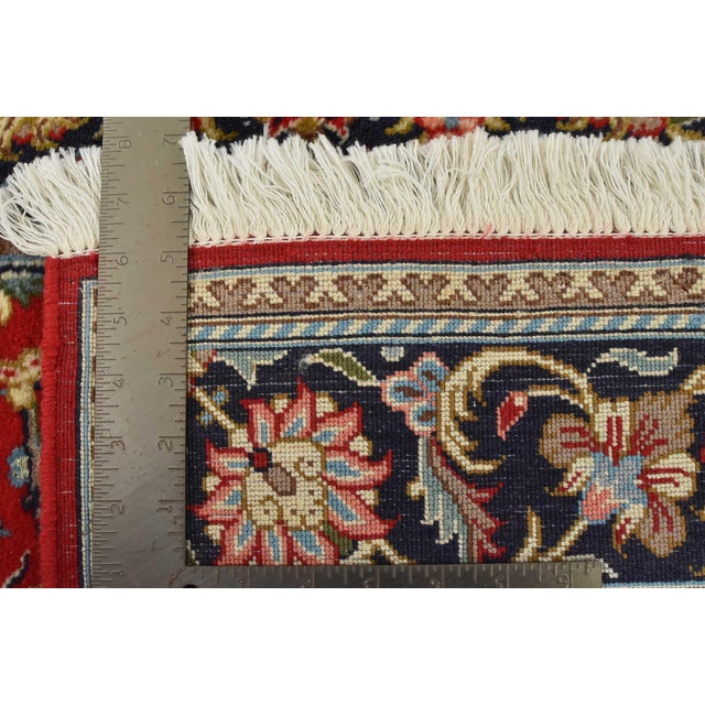 Fine Qom Rug 3’5” X 4’10” Red Wool/Silk Traditional Hand-Knotted Carpet For Sale - Image 12 of 12