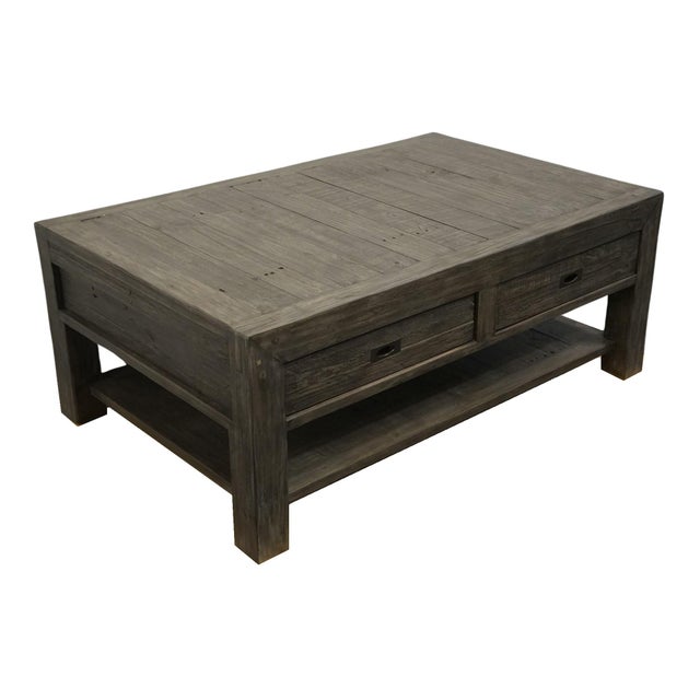 WEST MAIN HOME Ashford Collection Contemporary Farmhouse Style 50" Reclaimed Wood Accent Coffee Table - Dark Gray Finish...