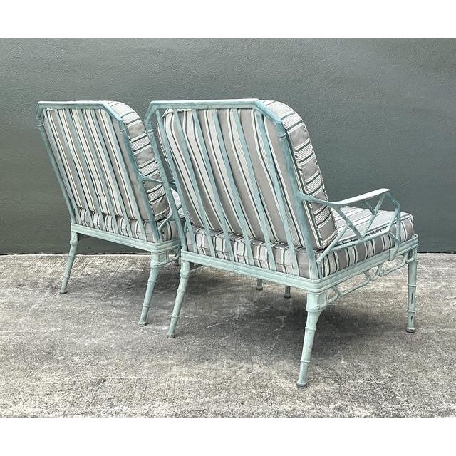 Vintage Cast Aluminum “Calcutta” Lounge Chairs - A Pair For Sale - Image 9 of 10