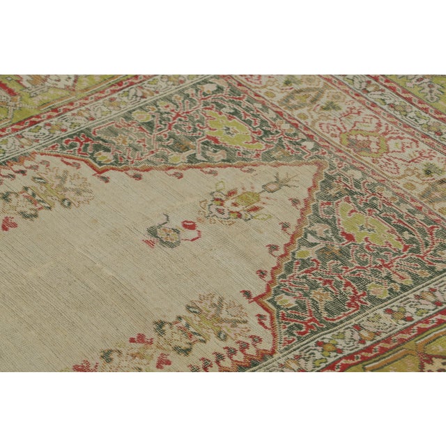 1920s Antique Turkish Rug With Classic Arch & Teapot Motif in Multicolor - Rug & Kilim For Sale - Image 5 of 7