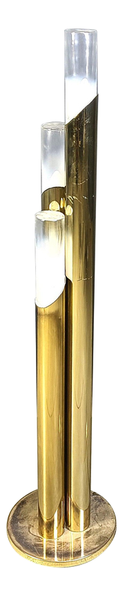 Vintage Brass and Murano Glass Floor Lamp, Italy, 1970s