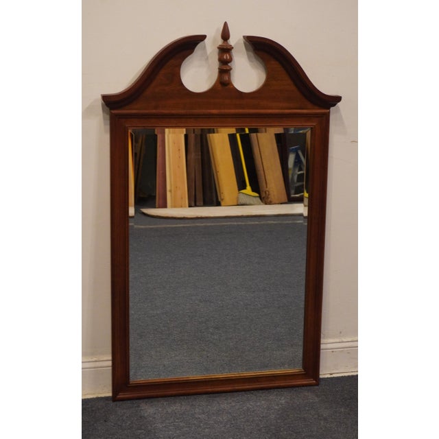 Traditional Cresent Furniture Solid Cherry Traditional Style 33" Pediment Mirror For Sale - Image 3 of 5