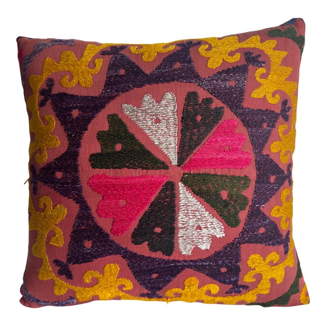 Antique 1900s Suzani Pillow For Sale