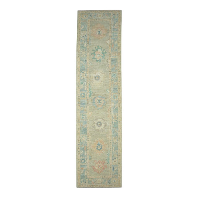Turkish Oushak Runner Rug 2'11" x 11'5" #17438 For Sale