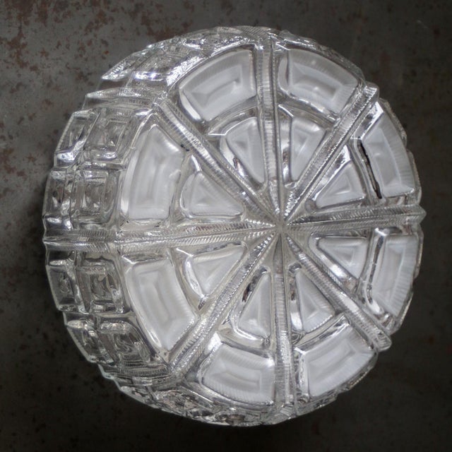 Mid-Century Round Clear Glass Sconce For Sale - Image 6 of 8
