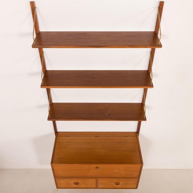 Brown Teak Shelving Unit by Hansen and Guldborg, Denmark, 1960s For Sale - Image 8 of 18