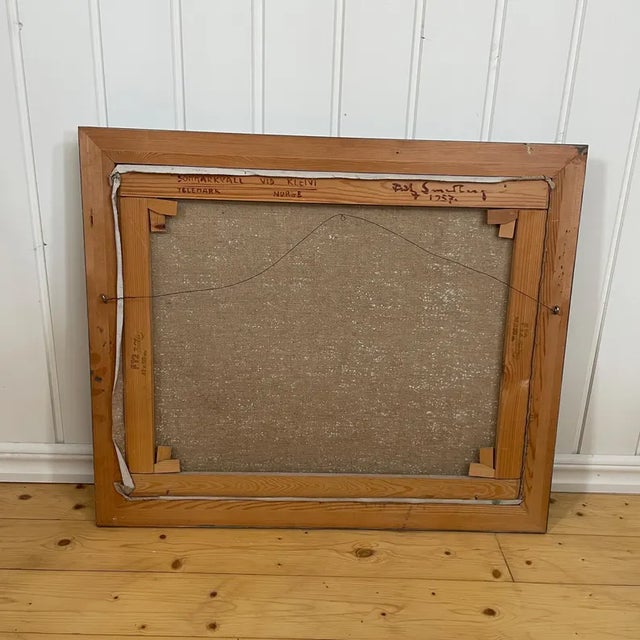 1957 Mid-Century Swedish Modernist Oil Painting "Sommarkväll Vid Kleivi" by Fritz Smedberg For Sale - Image 16 of 18
