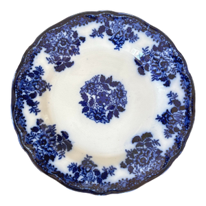 Antique English Flow Blue Plate, New Wharf Pottery