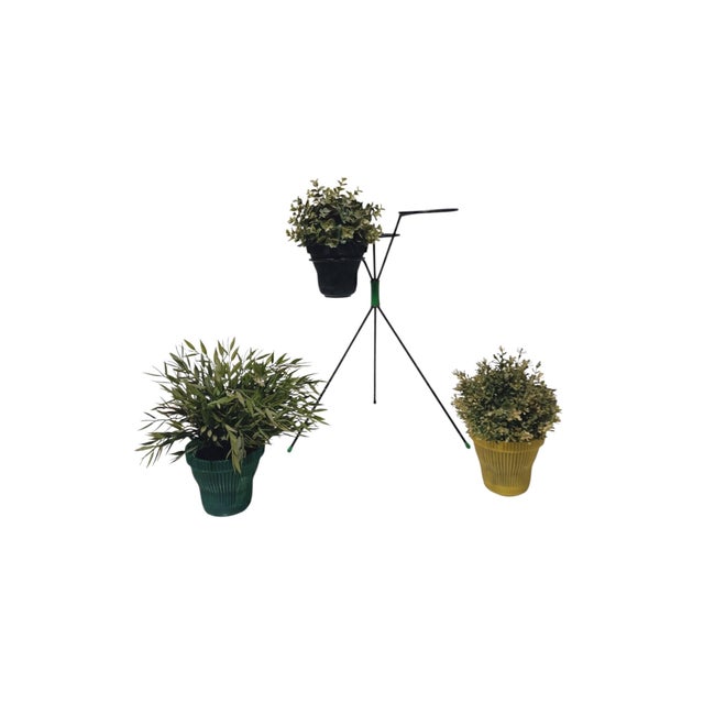 Vintage Tripod Plant Stand in Lacquered Metal, 1950s For Sale - Image 17 of 18