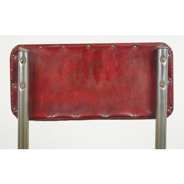 Red Mid 20th Century Pair of Mid Century Steel Tube Red Vinyl Dining Chairs For Sale - Image 8 of 12