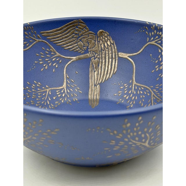 Blue Emilia Castillo Cobalt Blue & Pure Silver Parrot Bowl, Taxco Mexico 1980s For Sale - Image 8 of 18