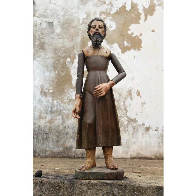 18th Century Baroque Santos Sculpture With Articulated Arms, Portuguese For Sale - Image 13 of 13