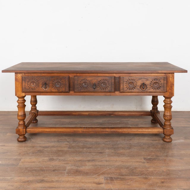 Baroque Early 20th Century Console Table With Three Drawers, Portugal For Sale - Image 3 of 15