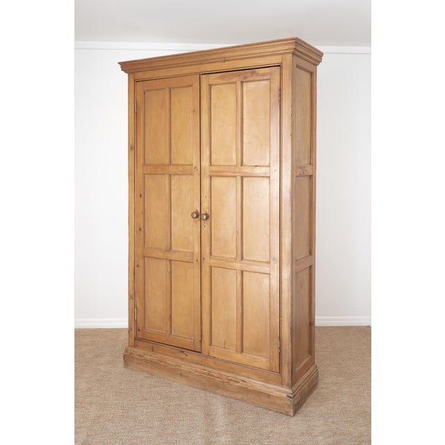 Wood Antique English Honey Pine Linen Cabinet - Circa 1890 For Sale - Image 7 of 12