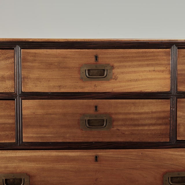 Late 19th Century Antique British Colonial Campaign Chest For Sale - Image 5 of 11