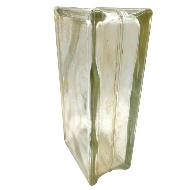 1970 Brutalist Postmodern Tallboy Glass Block Table Vase, West Germany For Sale - Image 4 of 7