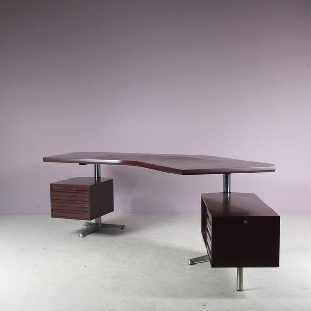 Wood Desk by Osvaldo Borsani for Tecno Milan, Italy, 1950s For Sale - Image 7 of 17