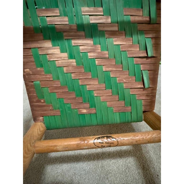 Antique Child’s Rocking Chair c.1905–1925 – Wolcott Mfg. Co., Indiana – Original Paint & Maker’s Stamp For Sale - Image 10 of 12