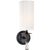 Drunmore Single Sconce in Bronze and Crystal with White Glass Shade Designer: AERIN Height: 14.25" Extension: 6.75"...