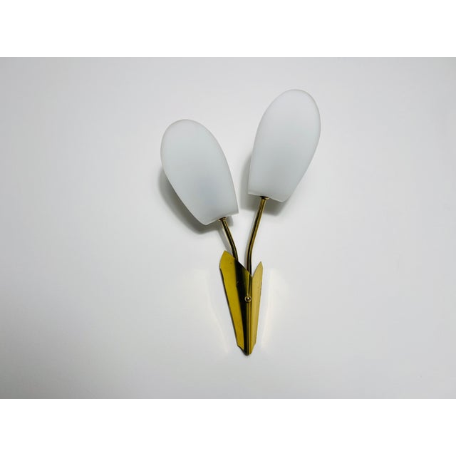 Pair of Mid-Century Brass and Plexi Glass Wall Lamps, Italy, 1960s For Sale - Image 10 of 11