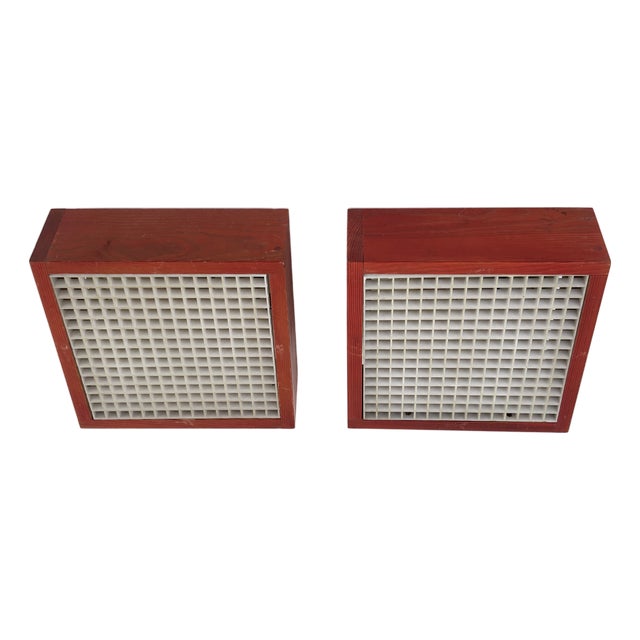 Mid-Century Modern Swedish Flush Mounts in Pine, 1970s, Set of 2 For Sale