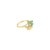 Contemporary Emerald & Diamond Cluster Style Ring 1.00cttw 14k Yellow Gold, Size 4 For Sale - Image 3 of 4