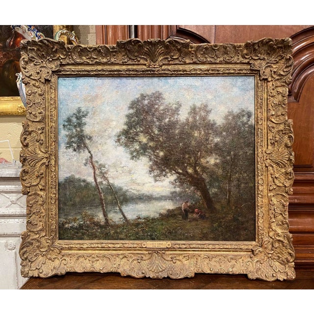 Late 19th Century 19th Century French Landscape Painting Signed Corot in Original Giltwood Frame For Sale - Image 5 of 18