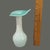 Late 20th Century Vintage Hand Blown Art Glass Aqua Blue & White Jack-in-the-Pulpit Bud Vase For Sale - Image 5 of 8