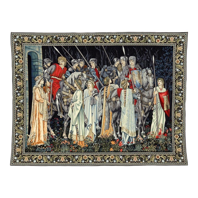 Arming and Departure Loom Woven Tapestry - 270 X 355 Cm (8'10" X 11'8") Requires Concealed Wooden Batten For Sale