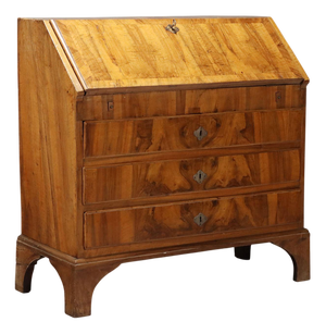 Walnut and Walnut Burl Drop-Leaf Cabinet