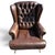 The Epitome of Mid-Century Prestige: Rare Vintage Rubelli Leather Wingback Chair Introduce an extraordinary statement of...