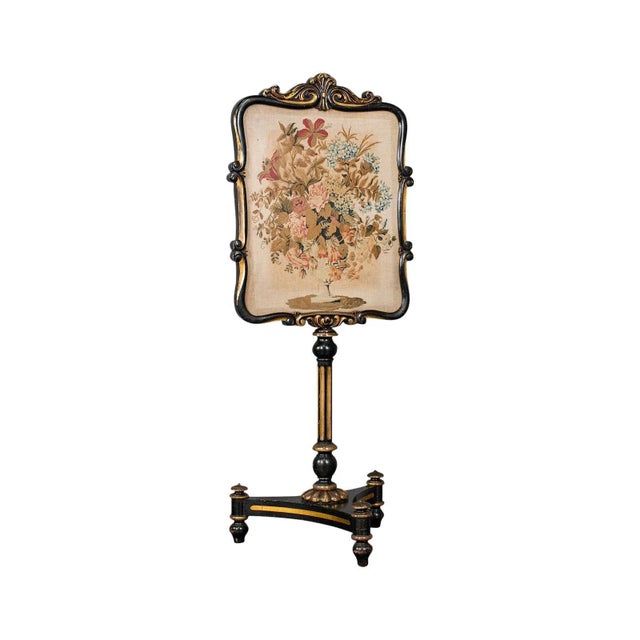 Early 19th Century Regency Needlepoint Tapestry Antique Fireside Screen Panel For Sale - Image 13 of 13