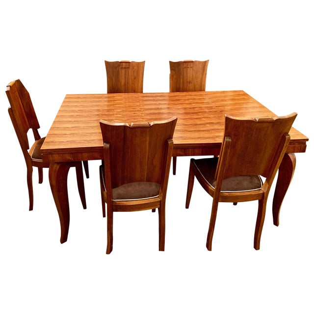 French Art Deco Dining Room Suite Buffet Table 6 Chairs Attrib To Jule Leleu Chairish