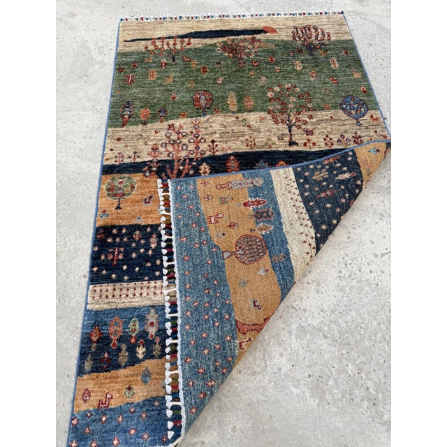 Green Persian Style Gabbeh Rug, 03'01 X 04'10 For Sale - Image 9 of 12