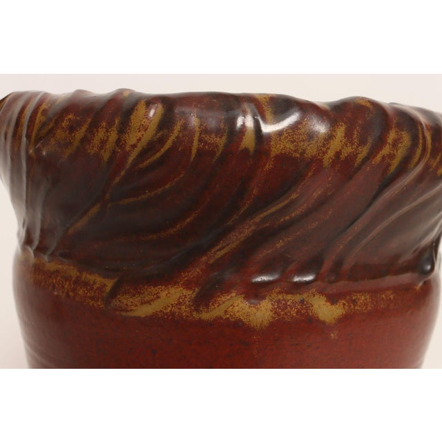 Vintage Red, Ochre and Slate Studio Ceramic Planter by Deanna Nichols For Sale - Image 11 of 18