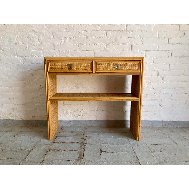 Vintage Rattan Console Table from Dal Vera, 1970s, in Flawless conditions. Designed 1970 to 1979
