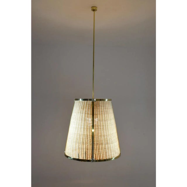 Caeli-S Handcrafted Brass Rattan Pendant Light Fixture For Sale - Image 6 of 11