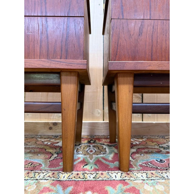 Scandinavian Style Bedside Tables in Teak, 1960s, Set of 2 For Sale - Image 3 of 8