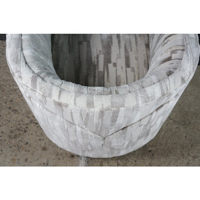 2 Late 20th Century Artistica Modern Grey Chenille Jacquard Fabric Ingrid Swivel Chairs II Pair For Sale - Image 13 of 18