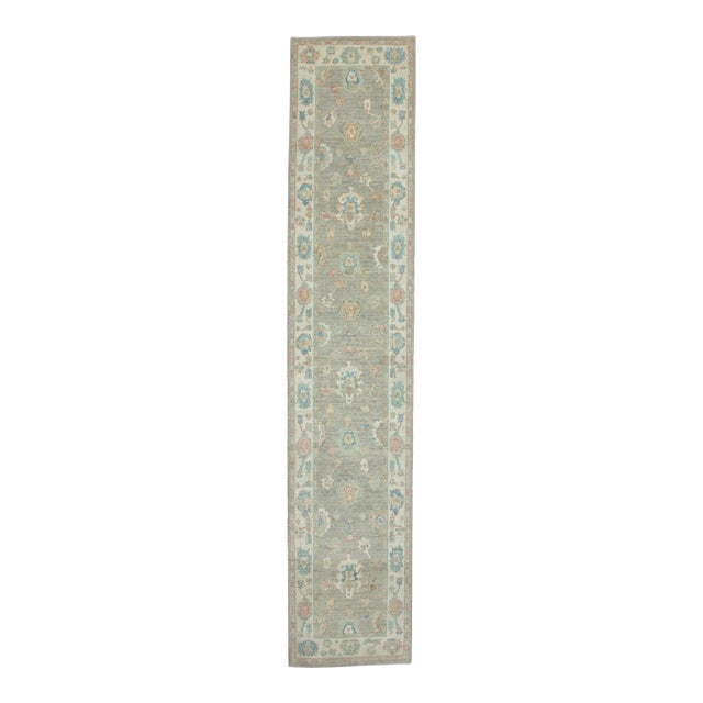 Turkish Oushak Runner Rug 2'9" x 14' #17918 For Sale