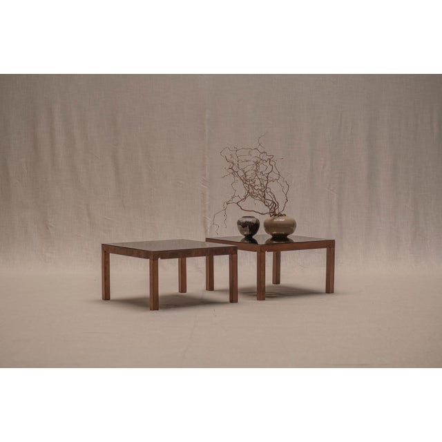 Mid-Century Modern Side Tables with Smoked Mirror Tops, 1970s, Set of 2 For Sale - Image 10 of 17