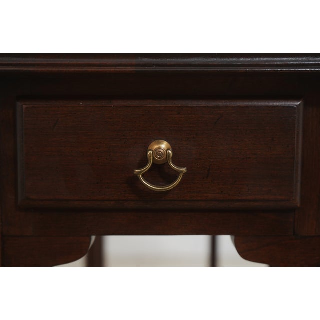 Pair Ethan Allen Georgian Court Cherry Drop Leaf End Tables For Sale - Image 12 of 18