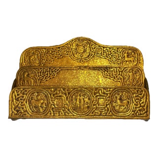 Early 1900s Tiffany Studios New York Gilt Bronze Letter Holder For Sale