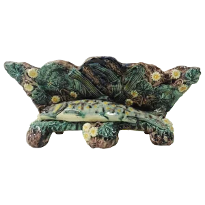 19th Century Country Majolica Palissy Fish Jardiniere