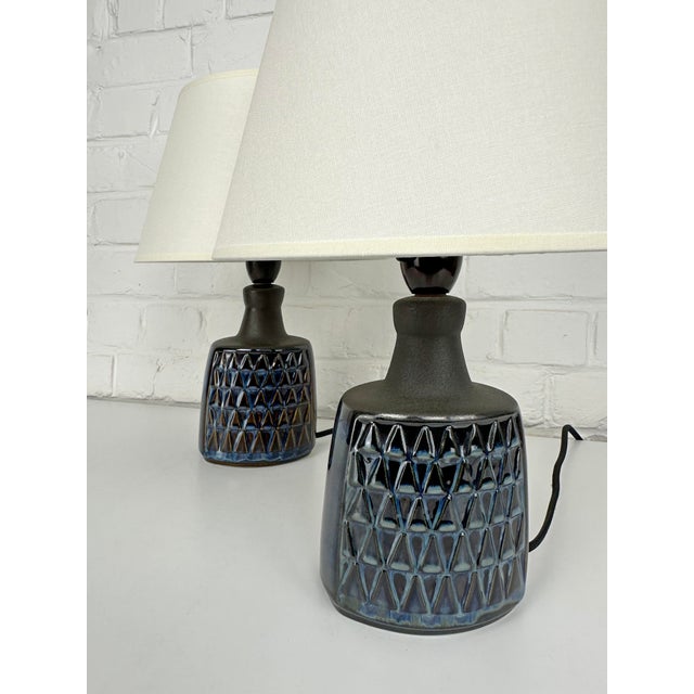 Black Ceramic Model 1036 Table Lamps by Einar Johansen for Søholm, Denmark, 1960s, Set of 2 For Sale - Image 8 of 15