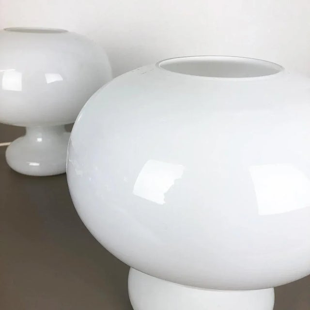 Glass German Glass Mushroom Table Light from Cosack Lights, 1970s, Set of 2 For Sale - Image 7 of 17