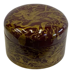 Maitland Smith Red Lacquer & Giltwood Box
