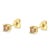 Contemporary IGI Certified 3/8 Cttw Princess-Cut Square Diamond 4-Prong Solitaire Stud Earrings in 14K Yellow Gold (L-M Color, I1-I2 Clarity) For Sale - Image 3 of 6