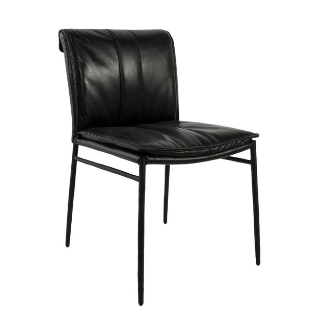 2020s Bentley Black Leather Dining Chair For Sale - Image 5 of 5